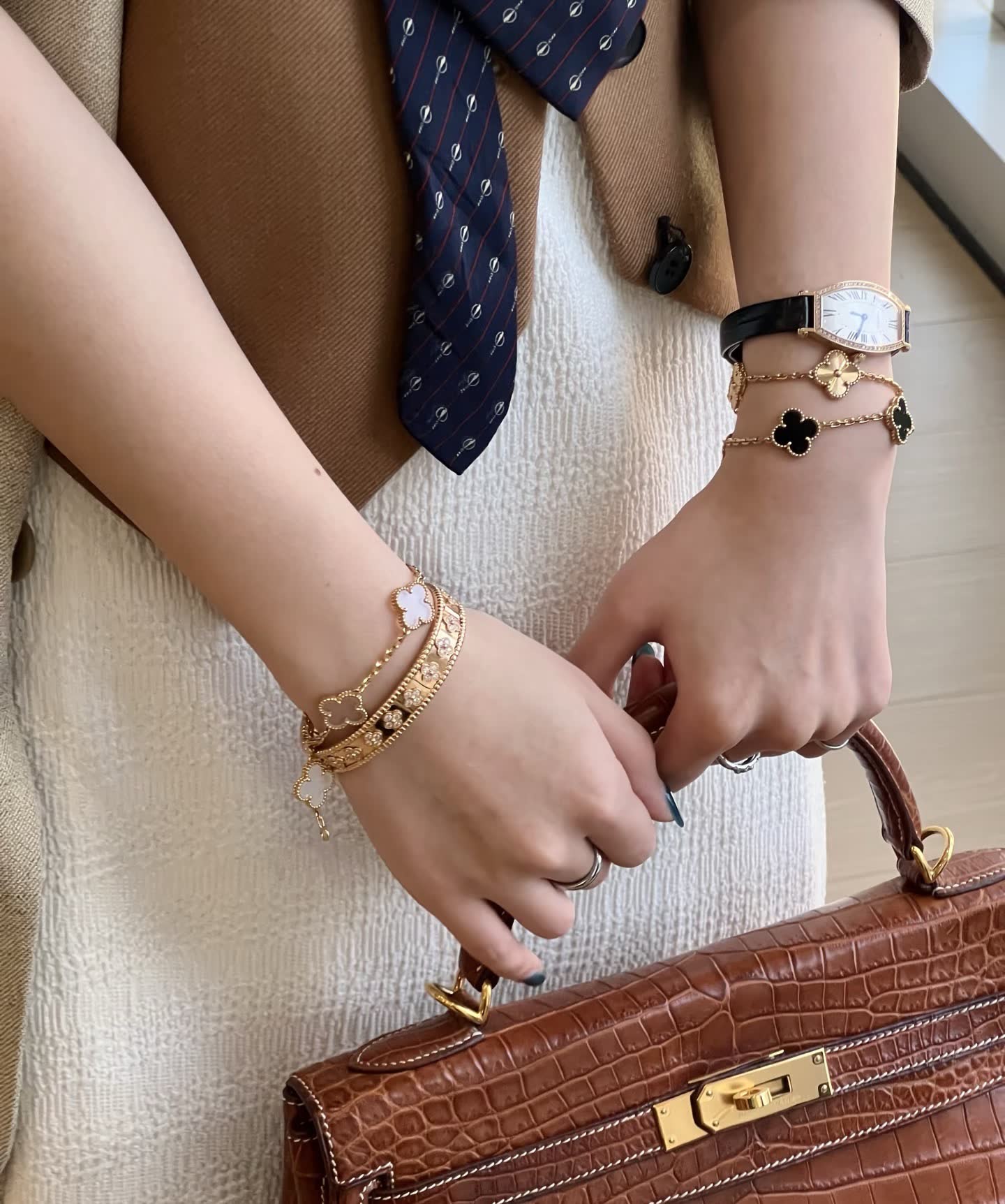 Van Cleef & Arpels Vintage Alhambra Gold and Onyx Necklace